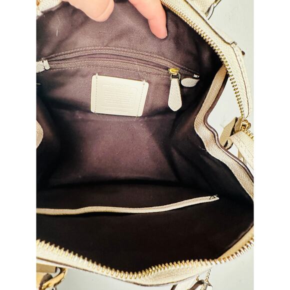 COACH White Mini Square Crossbody Top Handle Hand Bag Purse - Picture 12 of 14